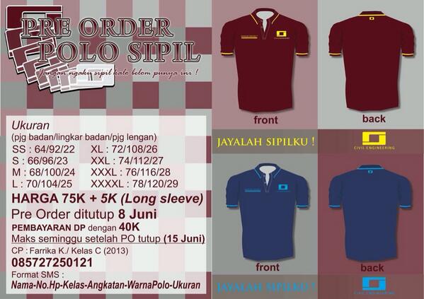 bidang8hms's tweet photo. Segera order polo sipilnya yaaaa. Jangan sampai lewat 8 Juni loooohhh http://t.co/gxgSAPEtgQ