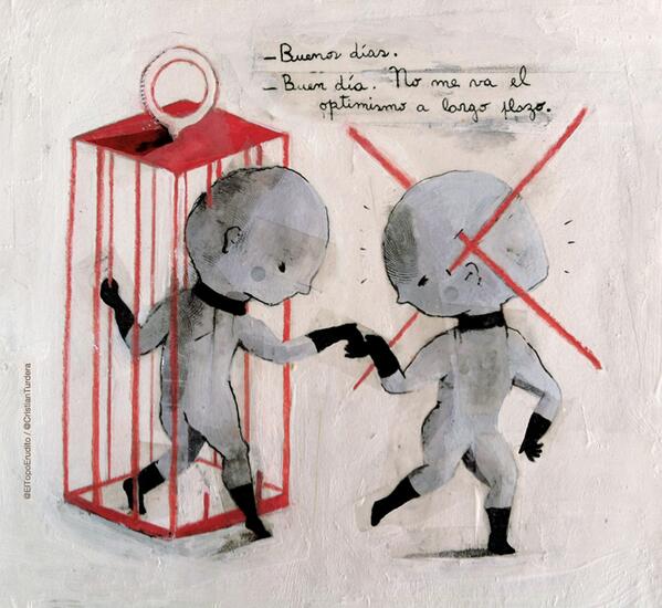 ElTopoIlustrado's tweet photo. —Buenos días.
—Buen día. No me va el optimismo a largo plazo. http://t.co/PAlyA44rde