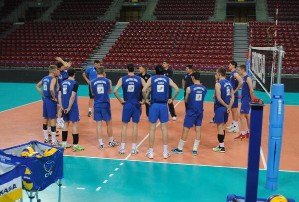 We are ready for big battle with  Bulgaria. Serbian volleyball team during the practice in Armeec Arena in Sofia.