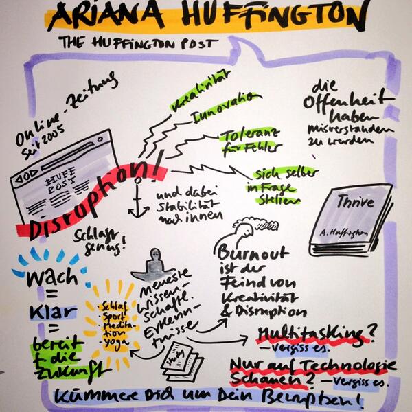 VisFacs's tweet photo. Erfolg? Kümmere Dich um Dein Bewusstsein! Ariana Huffington beim #SEF2014 http://t.co/D9579OHDNO