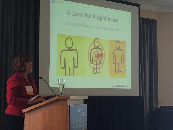 RachelSmooke's tweet photo. Session 1, Day 2 - learning how #highered can use Buyer Personas to target students @holeary1 #eac14 http://t.co/Y0EsILdYAu