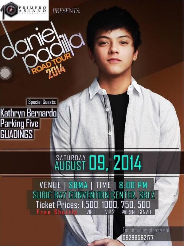 Parking5Band's tweet photo. Daniel Padilla Road Tour 2014 http://t.co/Q0ePc4F5GL