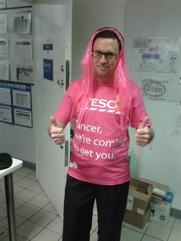 Not many people can pull off pink lol #RaceForLife