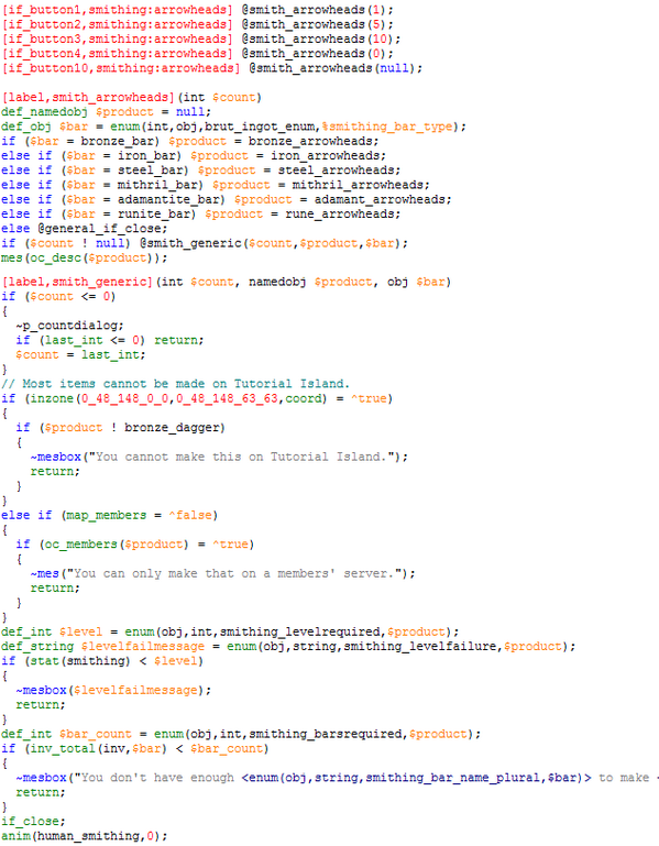 Are there any examples of Runescript? : 2007scape