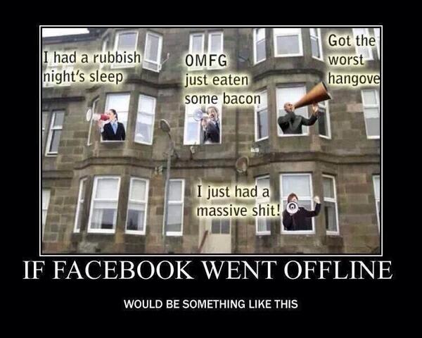 Kazzalou99's tweet photo. Facebook is down LOL http://t.co/OjzqbpbaVD
