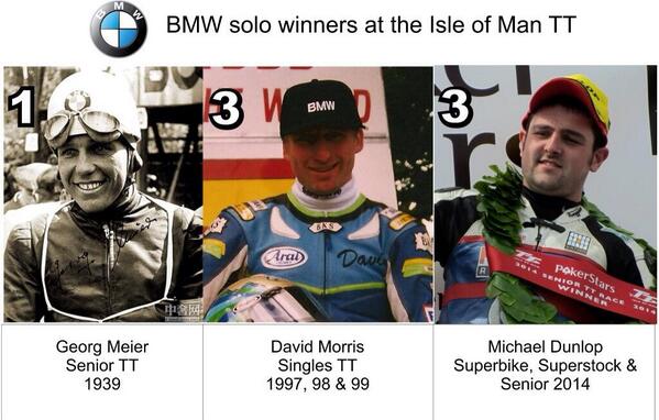 ChrysalisRacing's tweet image. Pls RT @PaddockChatter #BMW solo #iomtt winners. #respecttoallriders