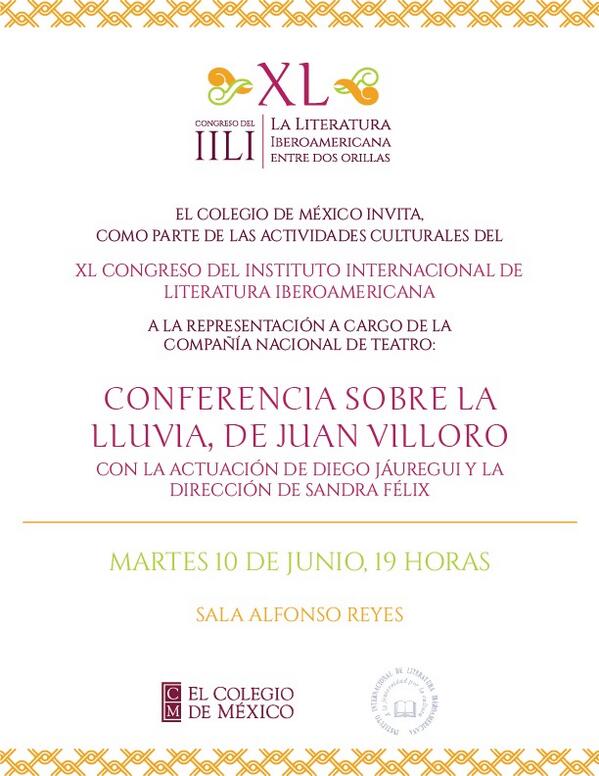 elcolmex's tweet photo. XL Congreso del #IILI #LITERATURA #IBEROAMERICANA 9,10 y 11 de junio http://t.co/7O15LTlzwJ http://t.co/5LtY2bUjBD