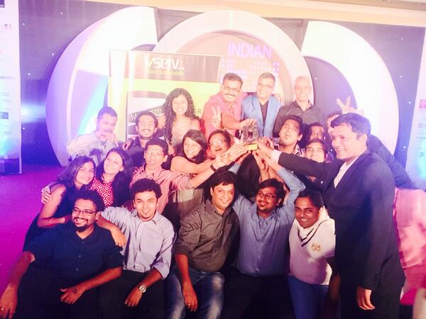 Vserv's tweet photo. And the selfie award goes to @GreyIndDigital Well deserved for the team! Absolutely their evening!#14IDMA @e4mtweets http://t.co/sB3wXeUoKZ