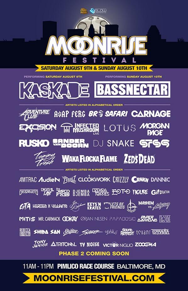 Excision's tweet image. Moonrise Festival 2014!