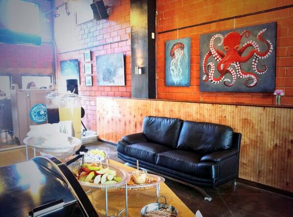 CoffeeWaves's tweet photo. Come check out the @JenSeymourStyle art show tonight &amp; get a sneak peek at DT renovations! #ArtWalk #CorpusChristi http://t.co/VnrmbUGjpF
