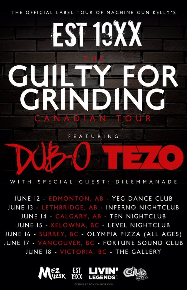 machinegunkelly's tweet photo. my fam is finally hitting Canada solo dolo! EST, fuck with @DuBz216 @tezo on the tour http://t.co/uHIMcUS2pV