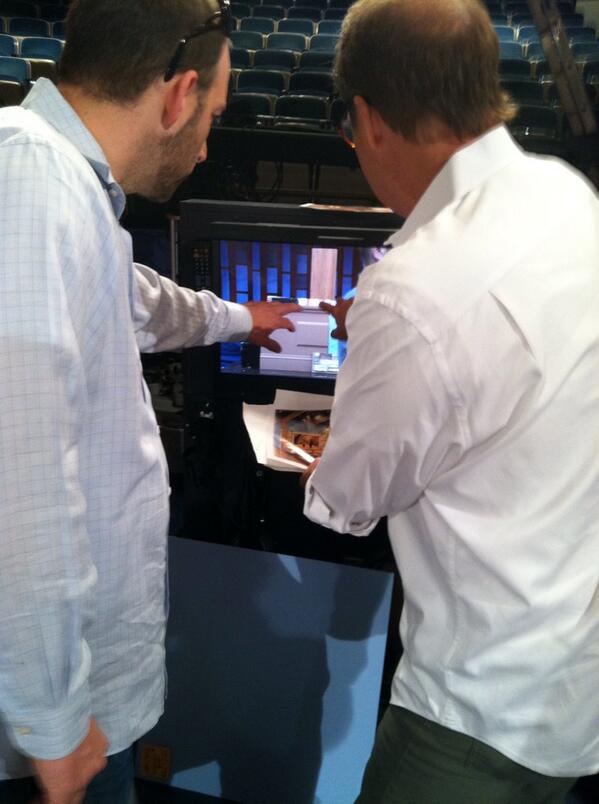 MVShowProducers's tweet photo. @richsirop with our set designer looking at paint samples for the new set...the big reveal is just around the corner! http://t.co/13drKxs1oU