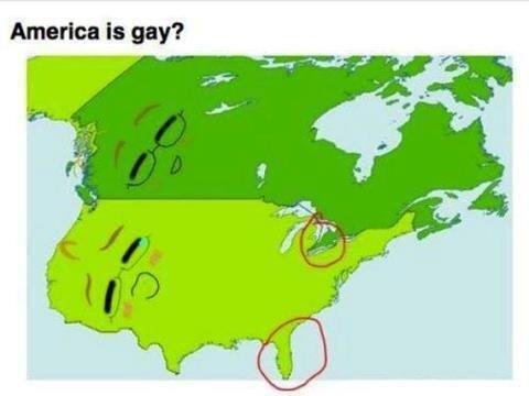 Haha, Noord-Amerika is gay.. RT als je het ziet!