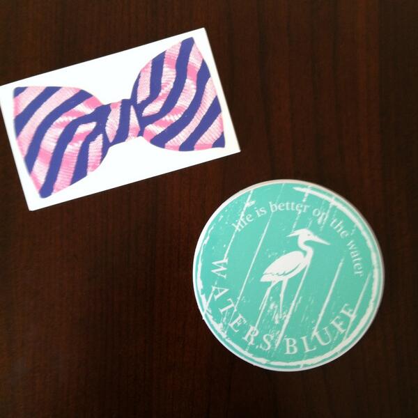 PSIApparelGifts's tweet photo. Who doesn't love free stickers?! Come grab one! #fratcollection #watersbluff http://t.co/IjJ3m4kEpd