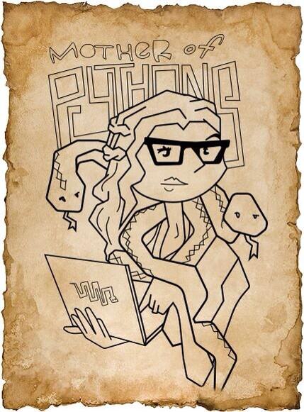robcheng's tweet image. New mascot for @ThePSF ? RT Introducing Daenerys Codeborn: Mother of #Pythons, gameof.codes  #gameofthrones