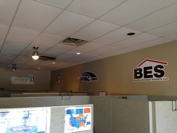 HVACArmor's tweet photo. Just got our company logos up in our office yesterday from @Fathead , they look great! http://t.co/G1AGUALP1o