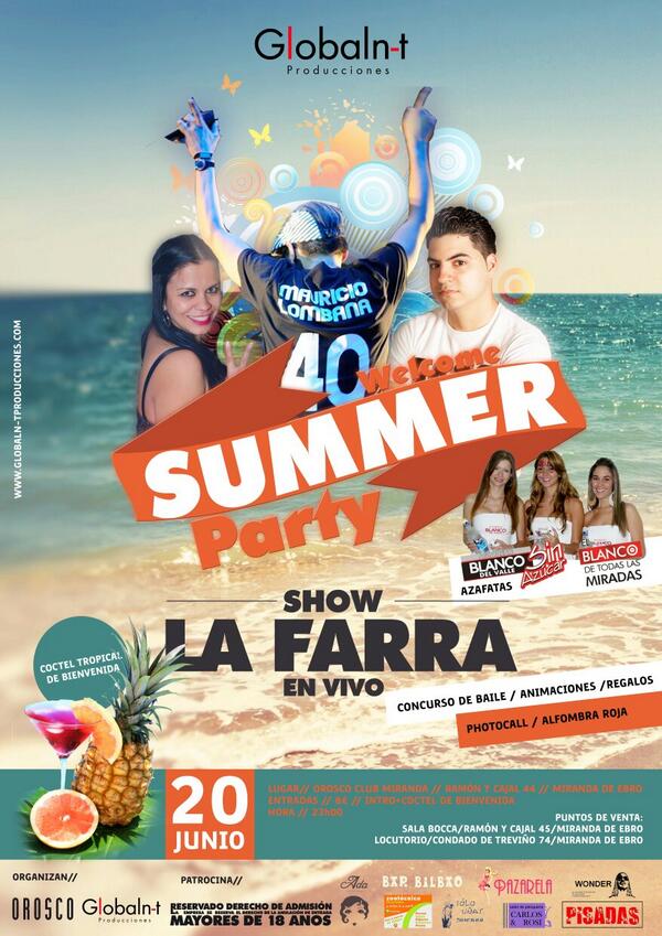 German_Jar's tweet photo. Este 20 de Junio en @OroscoClub @MirandadeEbro #WelcomeSummerParty con el MixShow de #LaFarra @ginnataty @Globaln_t http://t.co/pXPxEg4Sa3