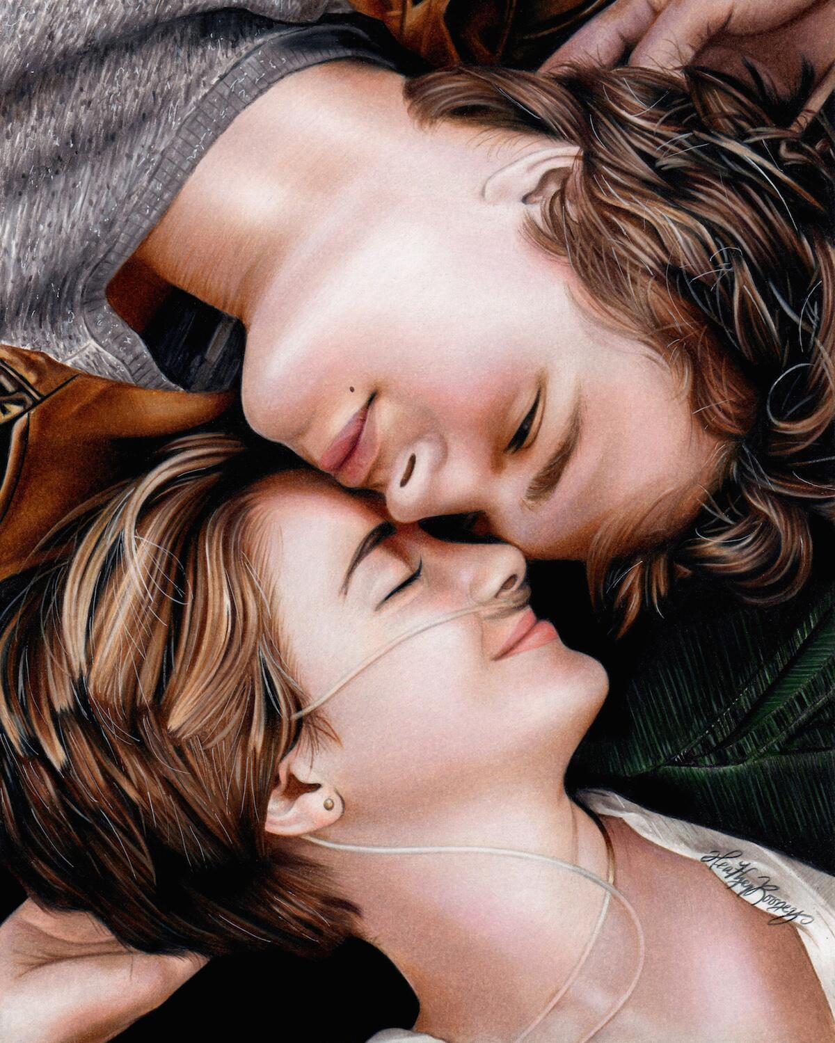 hazel grace and augustus waters drawings