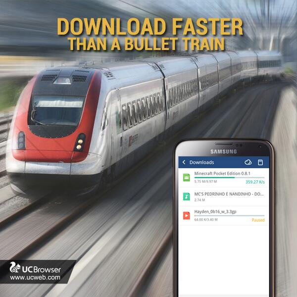 Uc Browser On Twitter Do You Want Downloads That Are Faster Than A Bullet Train You Know What Browser To Use Ucbrowser Fastdownload Http T Co Gb8malodeh