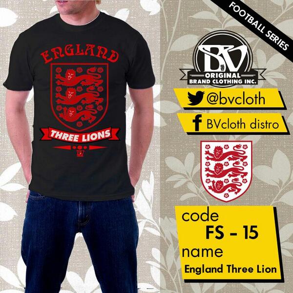 Kaos "Three Lions"|Rp 135rb(S-L)140rb(XL)145rb(XXL). Info 087876700072 #bvcloth #worldcup2014