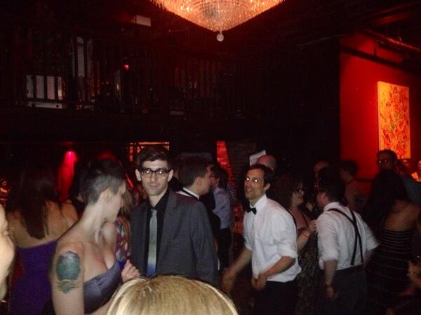 SuperVegan's tweet photo. More NYC #VeggieProm w/ amazing tunes by @djlilray, snacks from @TerriRestaurant @RegalVegan @MisterSisterNYC +more http://t.co/jURx1DMQdn