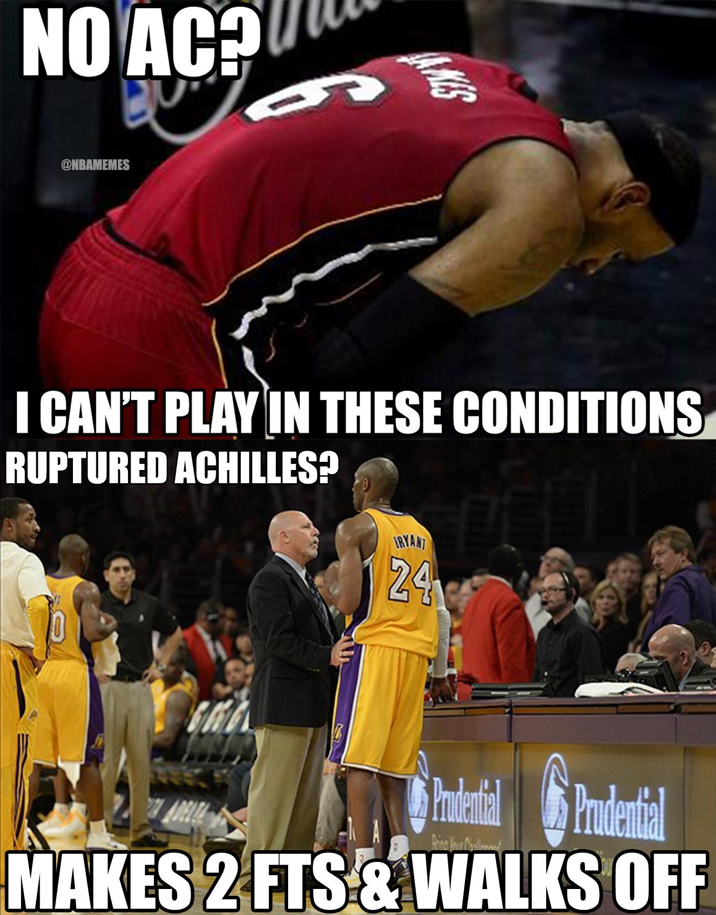 NBA Memes on Twitter: "LeBron James vs. Kobe Bryant! #Cramps #