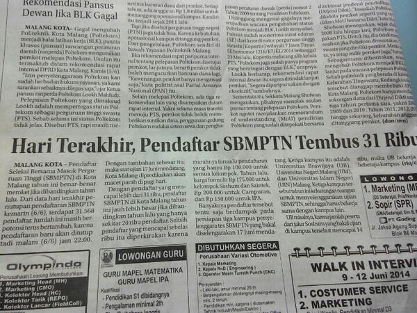 raja_brawijaya's tweet photo. Semangat untuk yg SBMPTN tanggal 17 juni esok :) http://t.co/YMKMVLS0md
