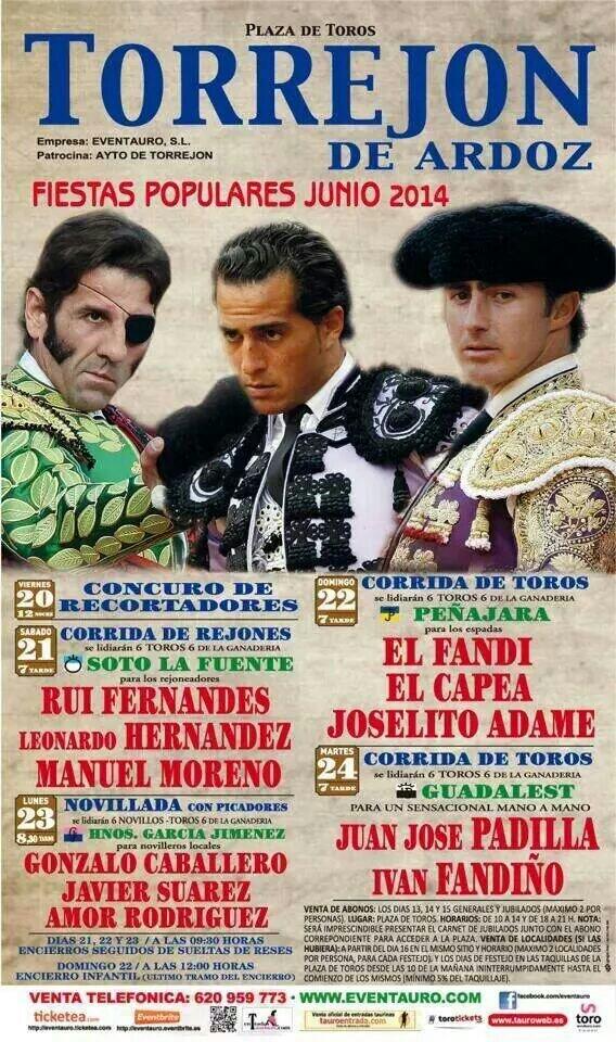 Cartel Taurino fiestas de Torrejón 2014 #facominas #inainainuchafacomina