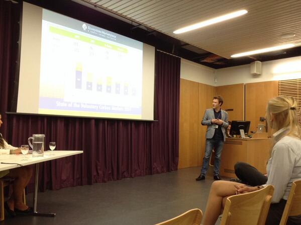 CarbonMastersEU's tweet photo. Next speaker is Christopher Stephenson from #PlanVivo to talk about voluntary carbon markets #CarbonWeekend2014 http://t.co/5mJsijQ8v3