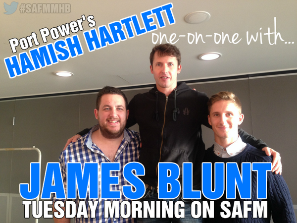 safm_adelaide's tweet photo. Tune in Tuesday to see how @hharts8 goes as an interviewer - he's chatting with @jamesblunt from 6 with #SAFMMHB! http://t.co/1HK9rZBH4n