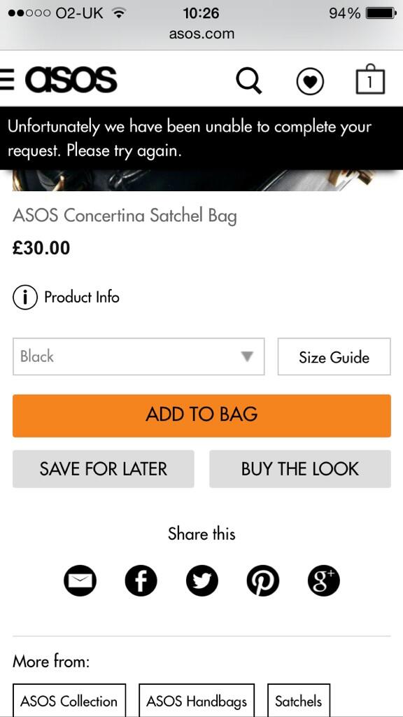 101 Back To School Asos bag not loading for Party