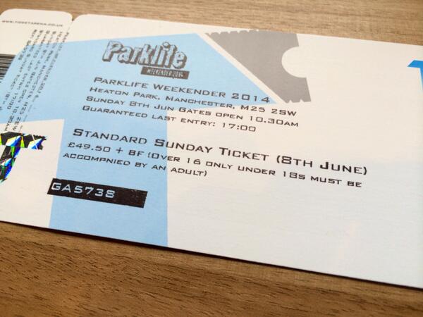 PARKLIFETICKETS's tweet photo. @DjPaulAtkinson SELLING PARKLIFE SUNDAY X2 TICKETS (8TH JUNE) £140 http://t.co/fbpEr6wIqL