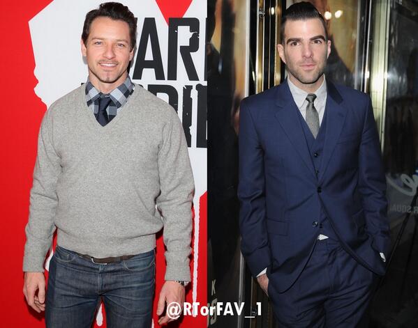 REQUESTED
RT for Ian Bohen 
FAV for Zachary Quinto