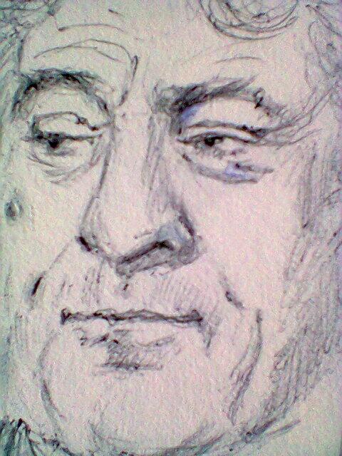 mitsyarty's tweet photo. #thebeanbagpotatosketchbookartist Detail #RobertDeNiro #TheGrahamNortonShow Biro telly pause:)x http://t.co/yJ6kalsi3s