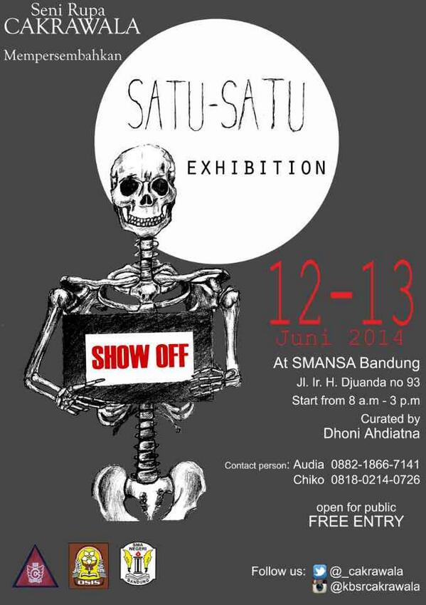 _Cakrawala's tweet photo. MARK YOUR CALENDAR ON JUNE 12th-13th, 2014 FOR "SATU-SATU" EXHIBITION!!! OPEN FOR PUBLIC, FREE ENTRY! (8AM : 3PM) http://t.co/p9gAU4wbWb