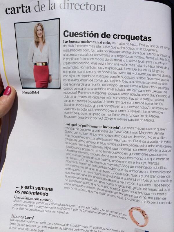 malasmadres's tweet photo. LAS BUENASMADRES VAN AL CIELO,las malas se van de fiesta.Nuestro lema en palabras de Marta Michel hoy en @yo_dona http://t.co/XMU9p4P44z
