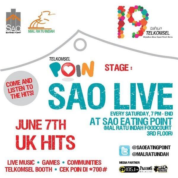 Come out tonight and watch Sandjuku perform at <a href="/SAOEatingPoint/">SAO Eating Point</a> #SAOLive #TelkomselStage <a href="/Tsel4u/">Telkomsel Pamasuka</a>