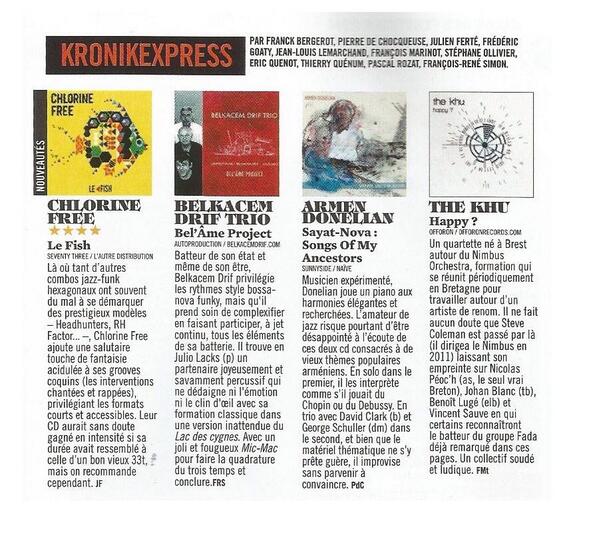 'Le fish' chroniqué avec 4* dans jazz magazine / jazzman ! Merci !! #OhMyGache #JazzFunk #LeFish