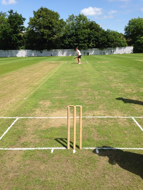 ScottyMike9's tweet photo. Absolutely cracking pitch at Dulwich today #joke #green #surelyagag #notevenvillagestandard #thatsjustnotcricket http://t.co/9b5NgqtAuR