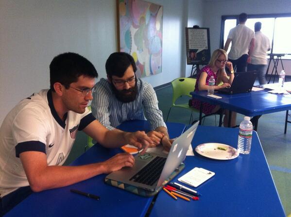 HouLit's tweet photo. Feeling some great creative energy here at @houstonlibrary. Let the hacking begin! #literacyhack http://t.co/ErjAl3sm93