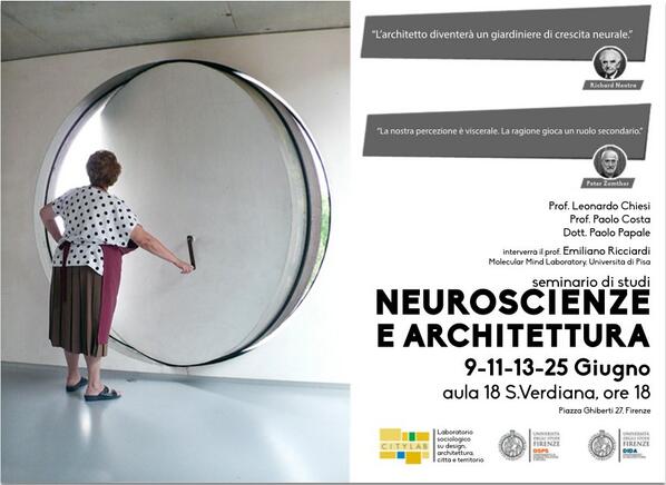 Doppio_Spazio's tweet photo. Da lunedì il seminario di studio su "Neuroscienze e architettura". Aperto a tutti gli interessati http://t.co/NRNUoHPDQb