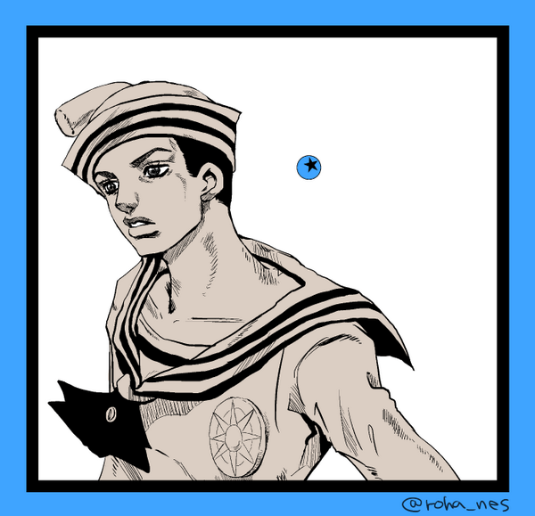 ジョジョワンドロ お題「青」5分オーバーしましたぁ～orz  #JOJO版深夜の真剣お絵描き60分一本勝負 