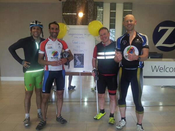 SimonTyler1's tweet photo. First boys make it to Farnborough.  Fantastic roads from Swindon.  #bcitchallenge @bcitchallenge http://t.co/XOtMe5Cu9s