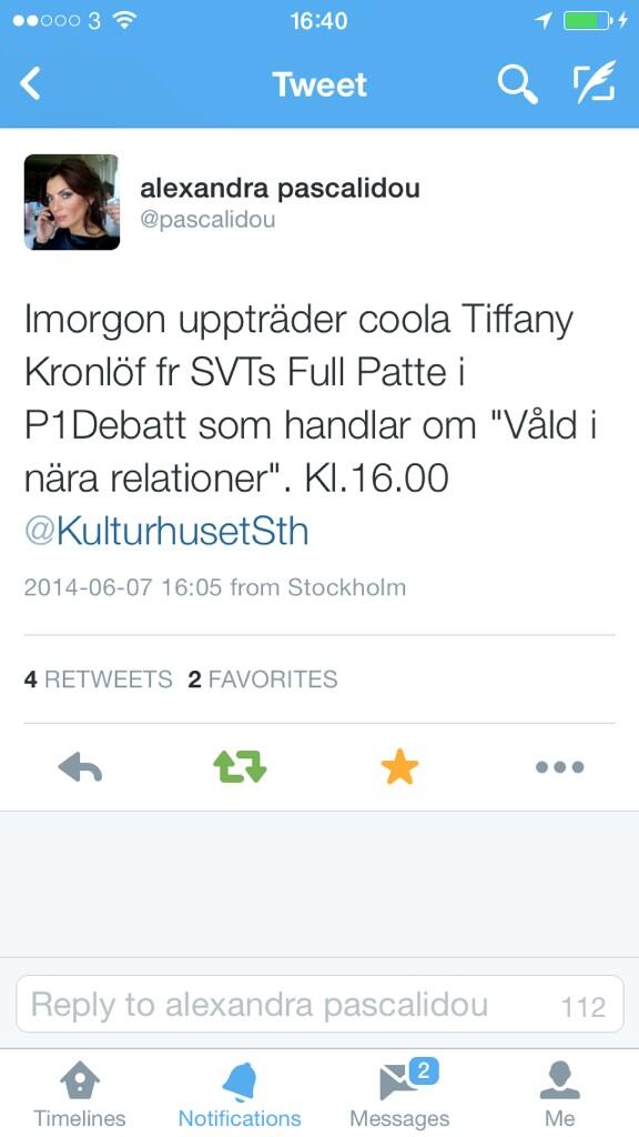 fullpatte's tweet photo. TIPS! @TiffanyKsthlm hos @pascalidou i #p1debatt i morgon kl 16. 💪 #kämpa #fattanu #fullpatte #svtflow http://t.co/OgjWjW6Pq3