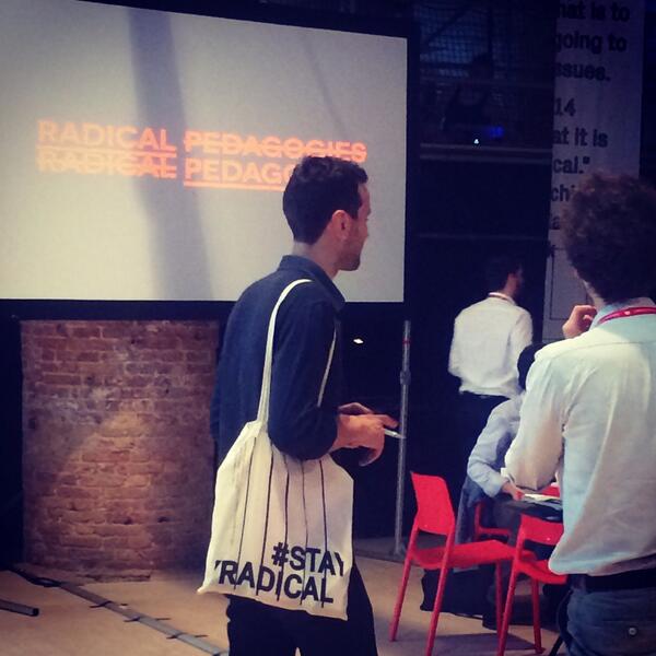 Tote spot! @joseph_grima with his #stayradical tote at #radicalpedagogies #monditalia instagram.com/p/o8bexMqutK/