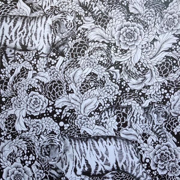 Pattern detail work. #tiger #pattern #illustration #ink #pen #drawing #art #artist #nyc #Brooklyn