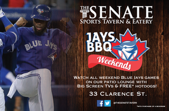 Ottawa 'AA' Baseball (@ottawabaseball) on Twitter photo #BlueJays fans in Ottawa, <a href="/TheSenateTavern/">The Senate</a> has big screens & free hot dogs on their patio during Jays weekend games. #BlueJays fans in Ottawa, <a href="/TheSenateTavern/">The Senate</a> has big screens & free hot dogs on their patio during Jays weekend games.