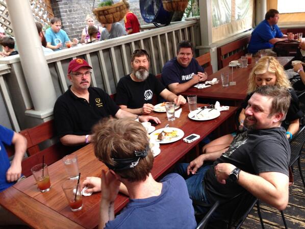 YellowhammerAle's tweet photo. Breakfast and Bloody Mary's #mcbf2014 #magiccitybrewfest Ready for round two http://t.co/BWxEjcVcBr