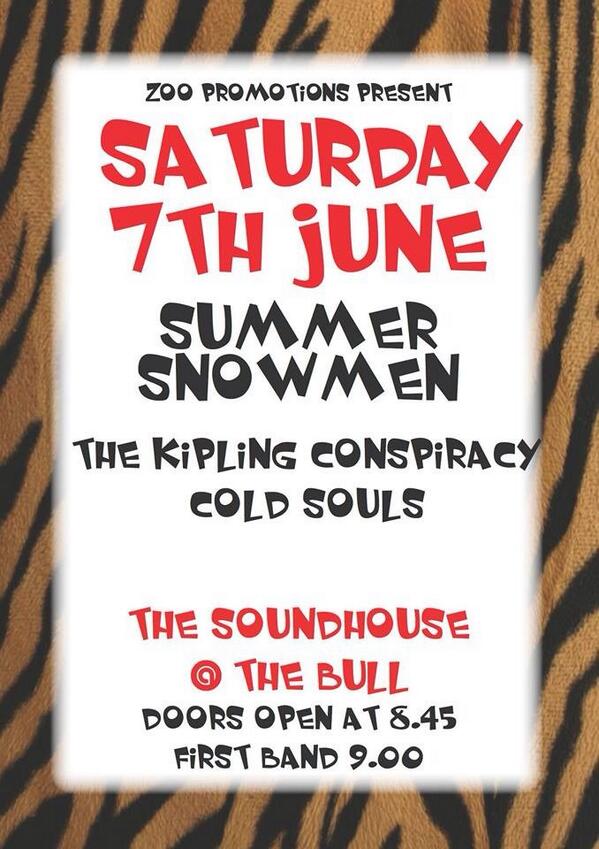 SummerSnowmenUK's tweet photo. Stoked to be playing tonight. See you a bit later! http://t.co/PEp933LhuM