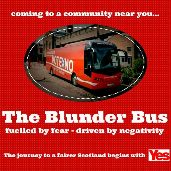 yesscotland14's tweet image. Coming to a town near you! Hey look how special we are. We have a big red NO bus... Get tae, total #wasters #Indyref